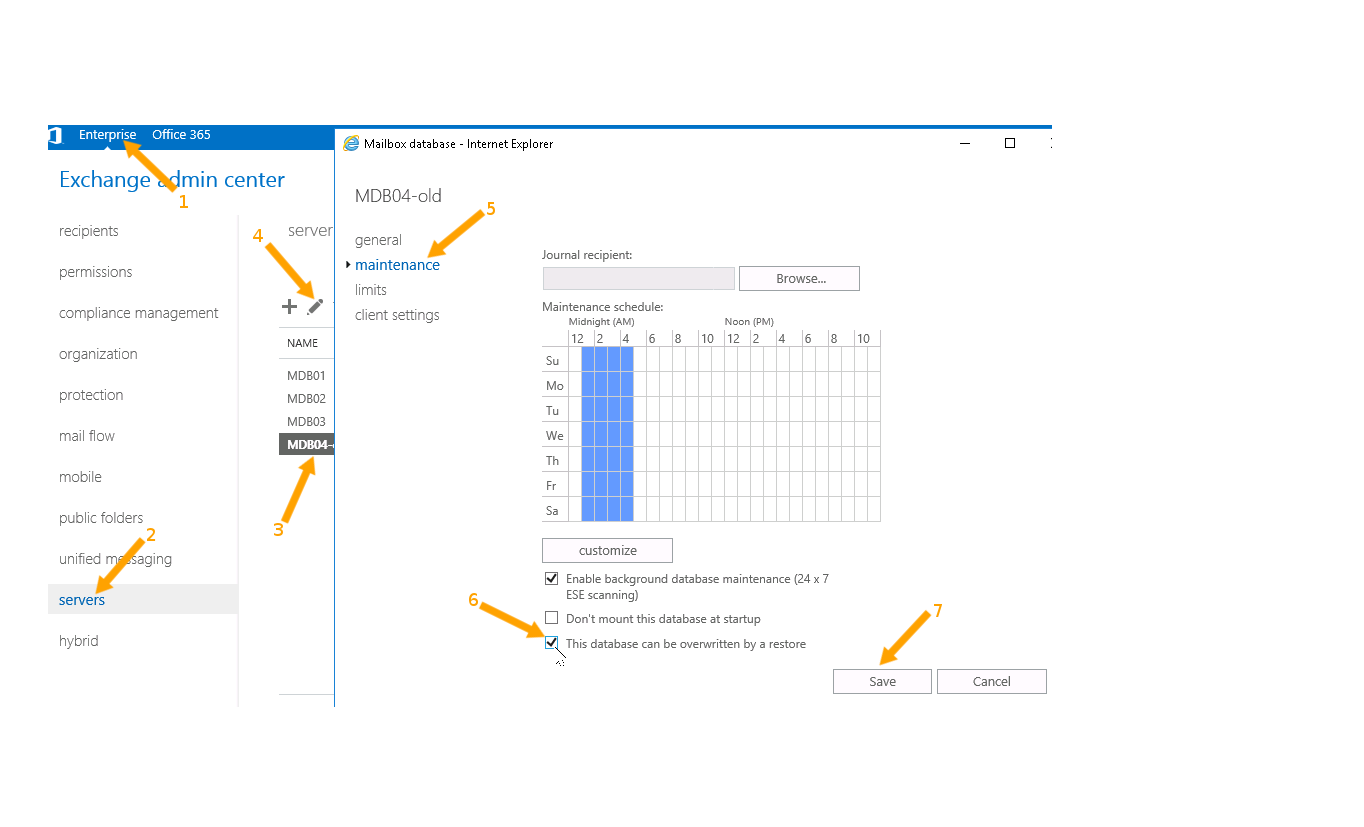 Database Properties need to Allow Overwriting