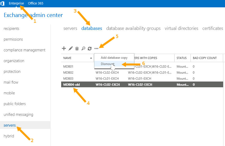 Preparing an Exchange Database for Restore