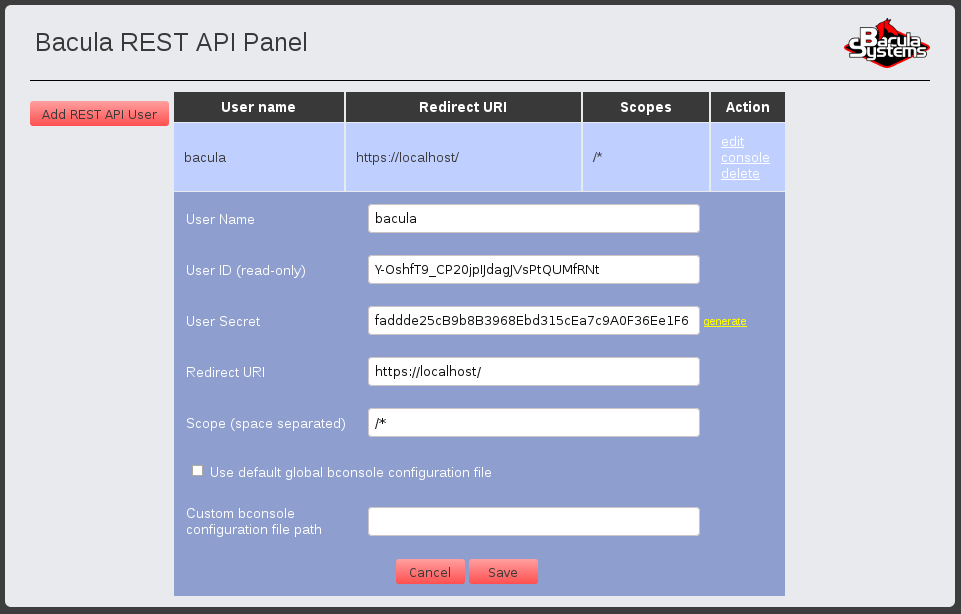 Edit User Panel