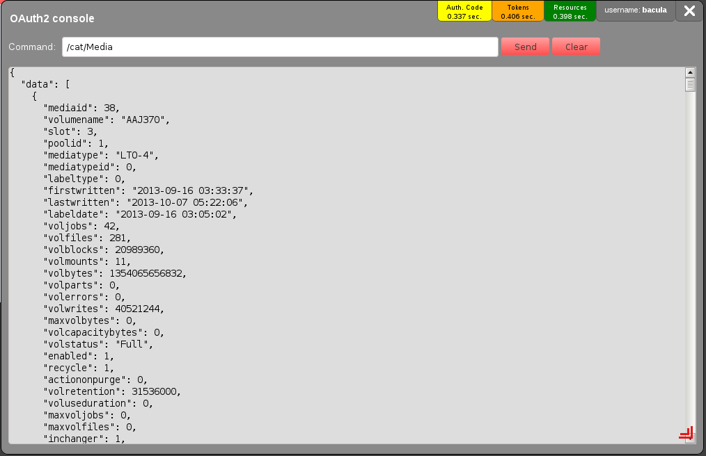 OAuth2 Console Test Panel