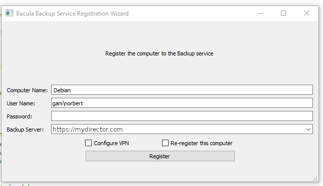 BCloud Registration Wizard