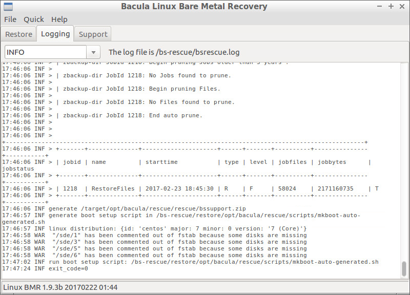 The Logging Tab