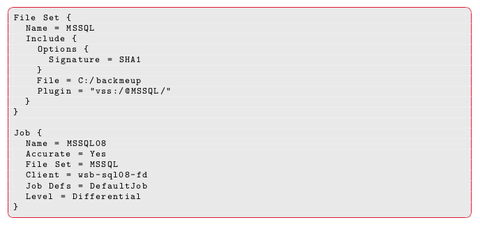 MS SQL Server Backup Job