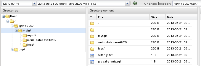 MySQL Server content during restore