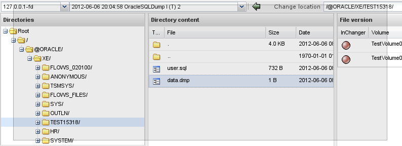 Database content with dumps with BWeb