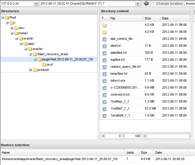 RMAN file selection when restoring using BWeb