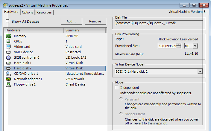 Excluding a disk from backup